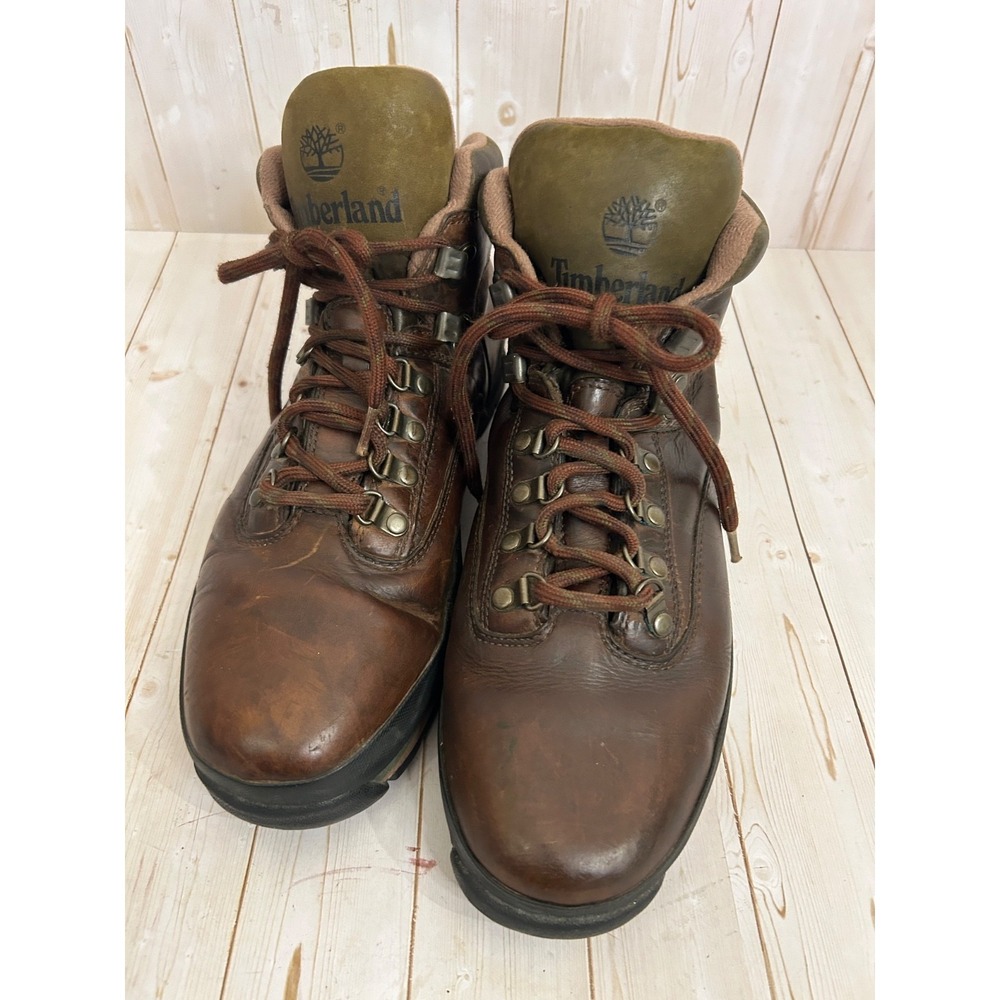 Timberland Euro Hiker Boots Mens Size 12 Brown Leather Brown 95100 Hiking Trail